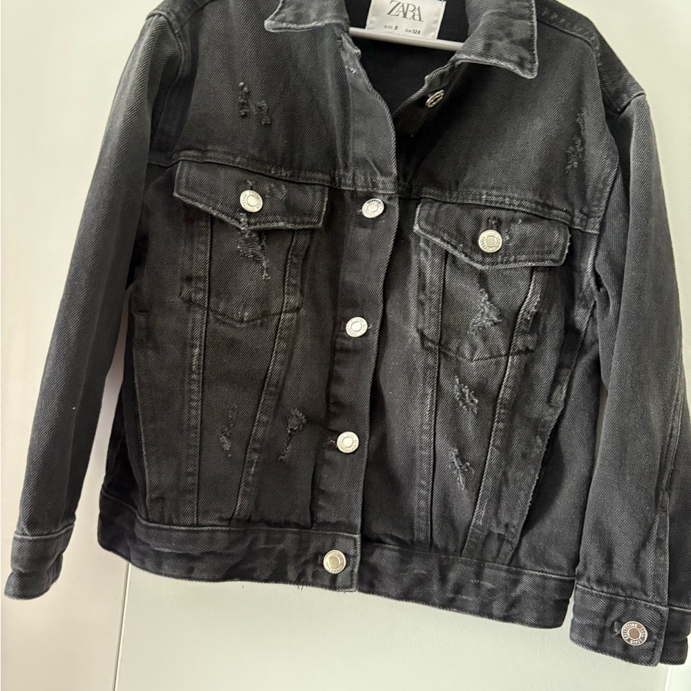 Kids Zara Black Jean Jacket Classic Style
